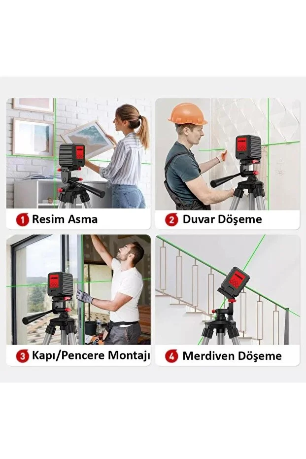 KBL90G 30 Metre Profesyonel Yatay ve Dikey Otomatik Hizalamalı Yeşil Çapraz Çizgi Lazer Distoma